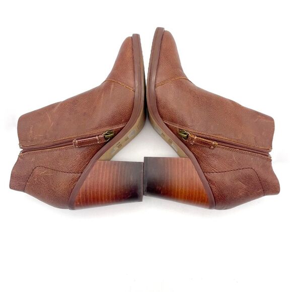 KDB Kelsi Dagger Brooklyn Watchman Booties Brown Leather Block Heel Size 8.5 - Picture 10 of 13